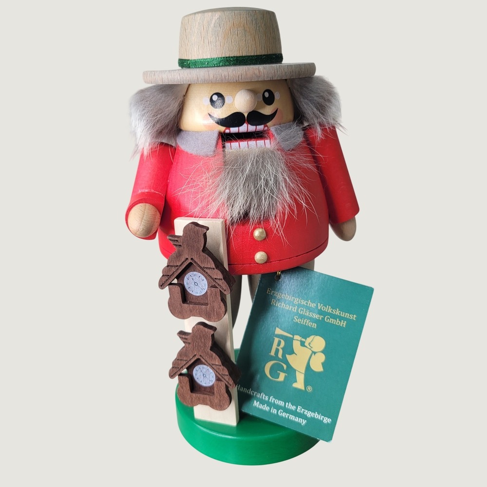 Richard Glasser Seiffen German Nutcracker Cuckoo Clock Seller Erzgebirge 47-30